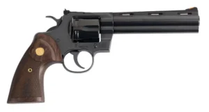 Colt Python 357MAG 6" 6RD - Blued Walnut Gold Medallion