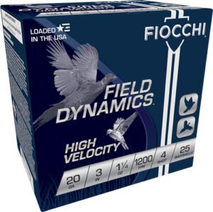 Fiocchi 20GA 3" 1-1/4OZ #4 - 1200FPS 25RD 10BX/CS