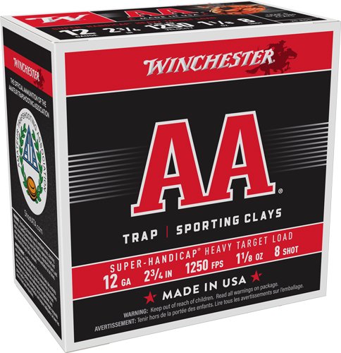Winchester Aa 12GA 2.75" - 1-1/8OZ #8 1250FPS 250RD Case