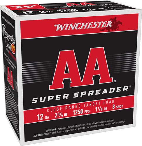 Winchester Aa 12GA 2.75" 1-1/8 - Spreader #8 1250FPS 250RD Case