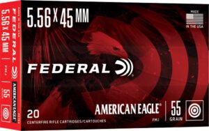 Federal AE 5.56X45 55GR FMJ-BT - 20RD 25BX/CS