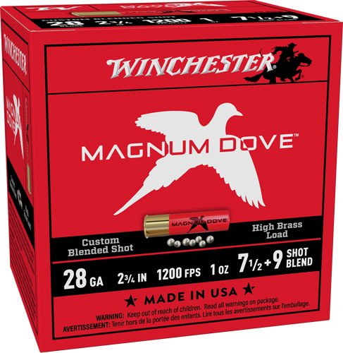 Winchester Magnum Dove 28GA - 2.75" 1OZ #7.5&9 25RD 10BX/CS