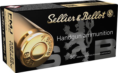S&B 7.62X25 Tokarev 85GR - FMJ-RN 50RD 30BX/CS