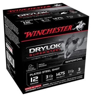 Winchester Drylok 12GA 3.5" - 1-1/2OZ #3 1475FPS 25RD 10B/CS