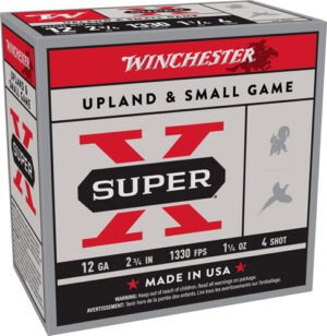Winchester Super-X 12GA 2.75" - 1-1/4OZ #4 1330FPS 25RD 10BX/C