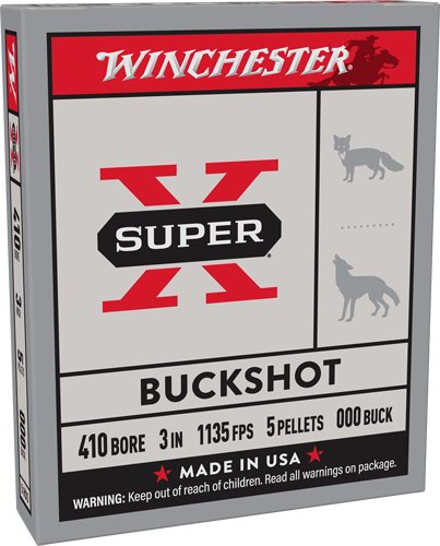 Winchester Super-X 410 3" 000 - Buck 5 Pellet 5RD 50BX/CS - Image 2