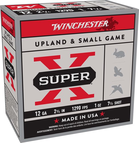 Winchester Super-X 12GA 2.75" - 1OZ #7.5 1290FPS 250RD Case