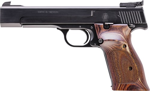 S&W 41 22LR 5.5" HB As - 10SH-Ats-TS-DT Blued Wood - Image 2