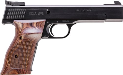 S&W 41 22LR 5.5" HB As - 10SH-Ats-TS-DT Blued Wood - Image 3
