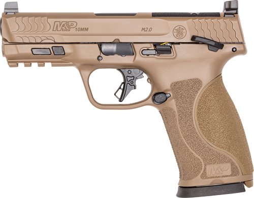 S&W M&P 10mm M2.0 4" FS - 15-Shot Armornite W/Safety FDE