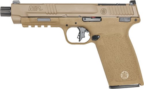 S&W M&P 5.7 No Thumb Safety 5" - 2-22 RD Mags Optic Cut FDE