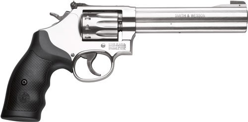 S&W 617 22LR 6" As 10-Shot - Stainless Steel Rubber