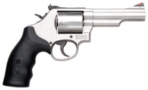 S&W 69 44MAG 4.25" Adj - 5-Shot Stainless Rubber