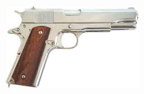 Cimarron 1911A1 45ACP 5" FS - 8-Shot Polished Nickel Walnut