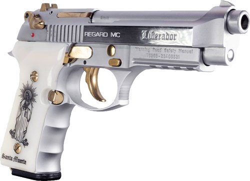 Girsan Regard Liberadore 9mm - Gold/Chrome Engraved 18-Shot - Image 3