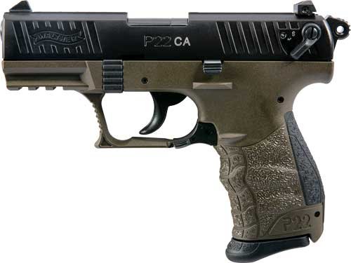 Walther P22 CA Military 22LR - 3.42" As 10-Shot OD Green