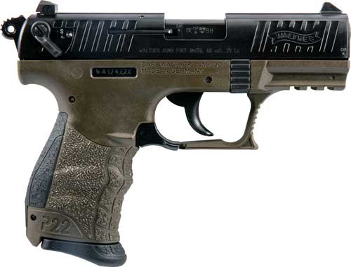 Walther P22 CA Military 22LR - 3.42" As 10-Shot OD Green - Image 2