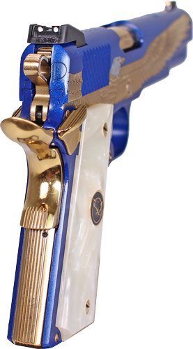 Iver Johnson Eagle Majestic - 1911 45ACP 8RD Engraved Gold - Image 3