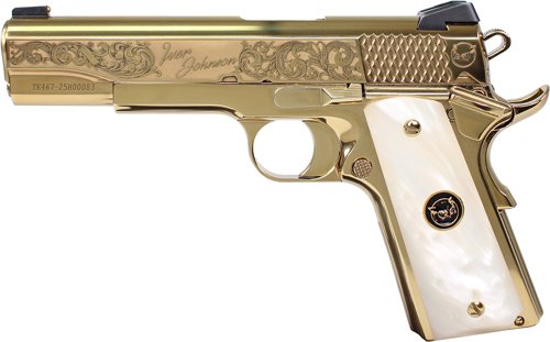 Iver Johnson Eagle Noble WP - 1911 45ACP 8RD Engraved Gold - Image 2