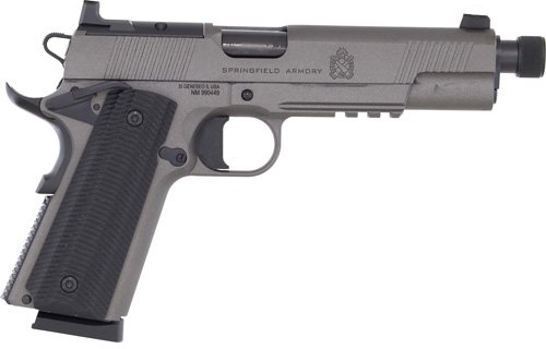 Springfield 1911 Operator Aos - 45 ACP 5" 8RD Gray Threaded