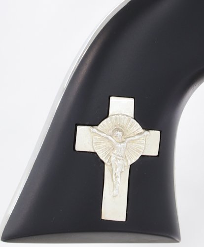 Cimarron Holy Smoker 357MAG FS - 4.75" White/Silver Cross Black