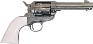 Cimarron Frontier 45LC PW FS - 4.75" Engraved Nickel/Ivory