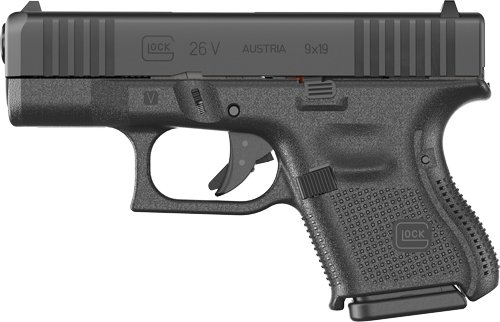 Glock 26 9mm V Fixed Sights - 10-Shot Black Front Serrations