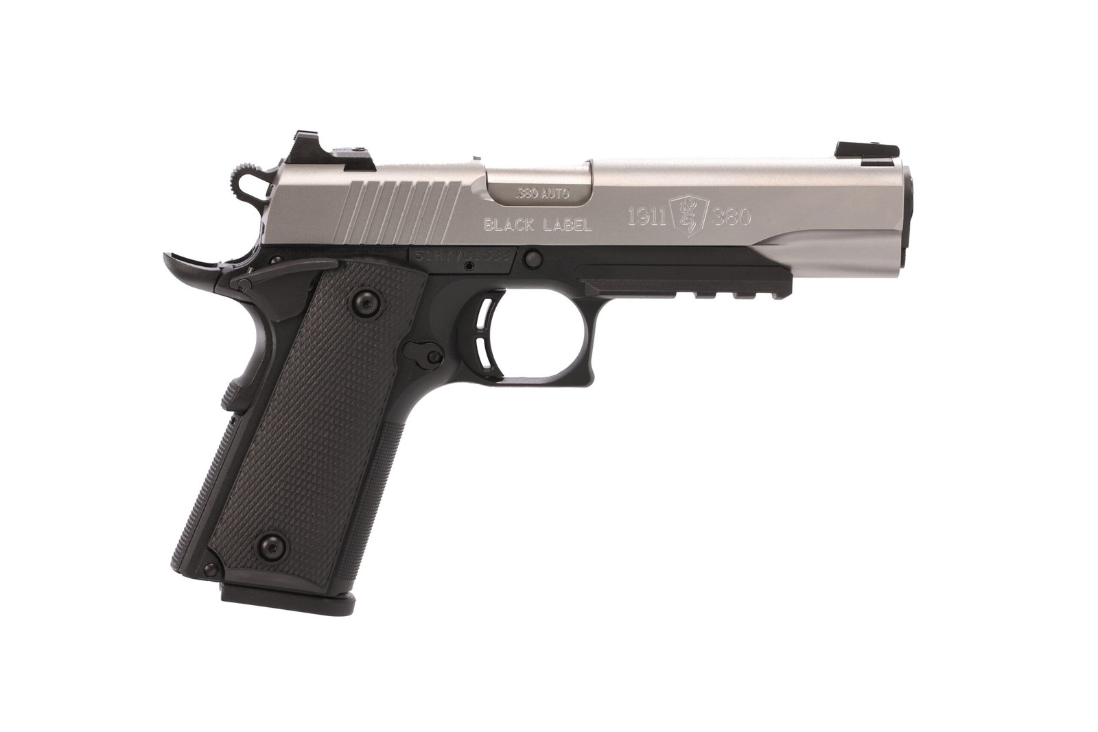 Browning 1911-380 380ACP SS 4.25" Rail#