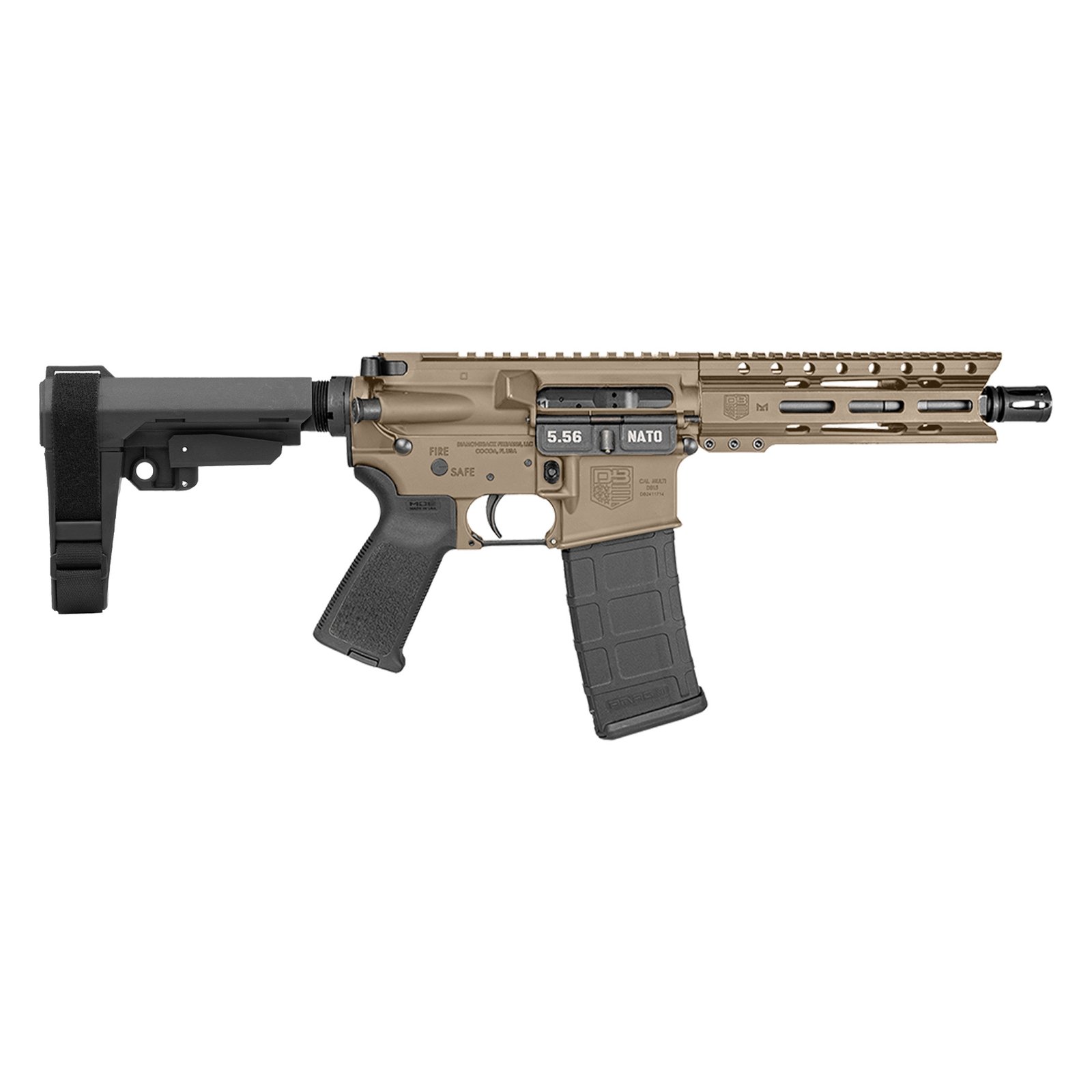 Diamondback Firearms DB-15 Pist 5.56mm FDE 7" SBA3