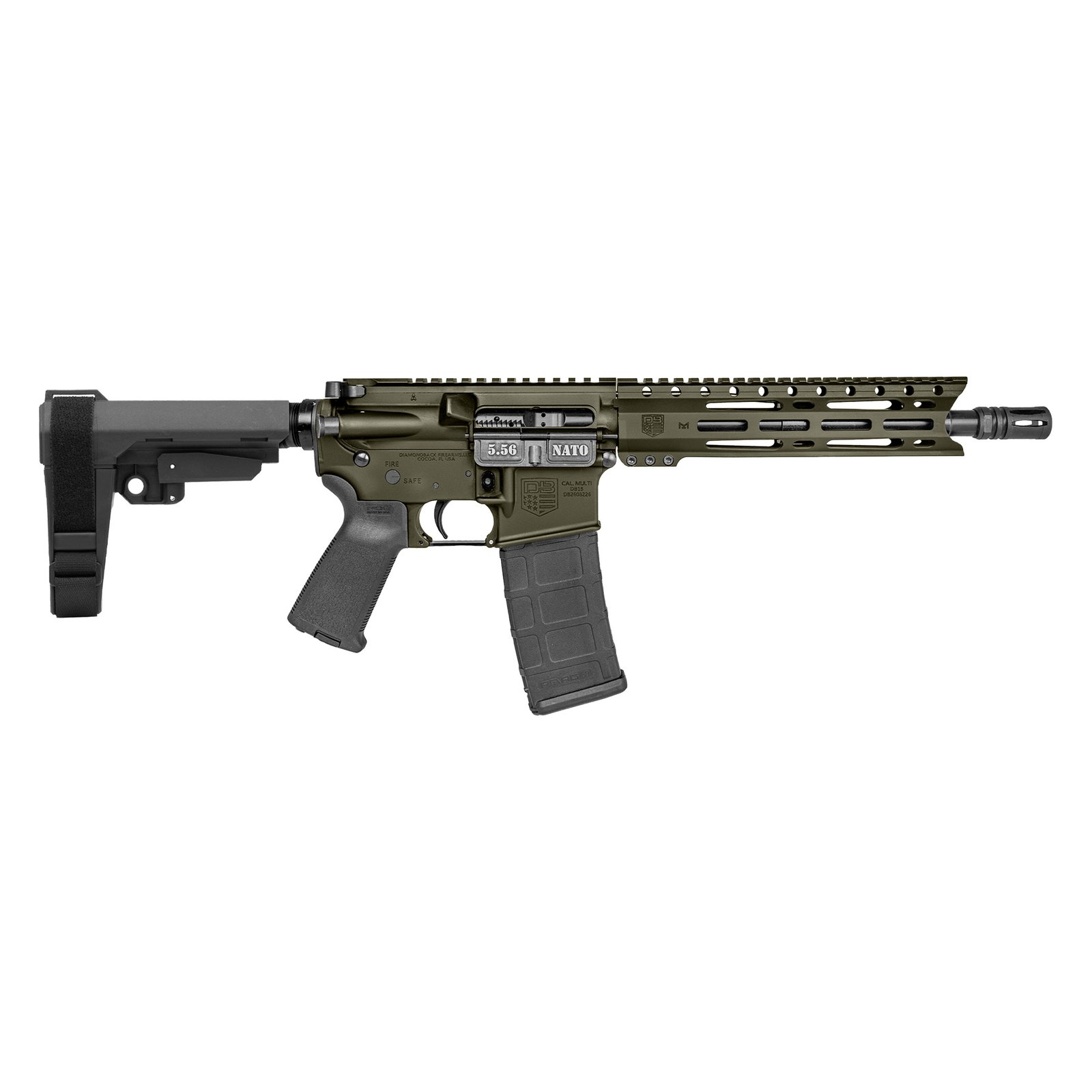 Diamondback Firearms DB-15 Pist 5.56mm ODG 10" SBA3