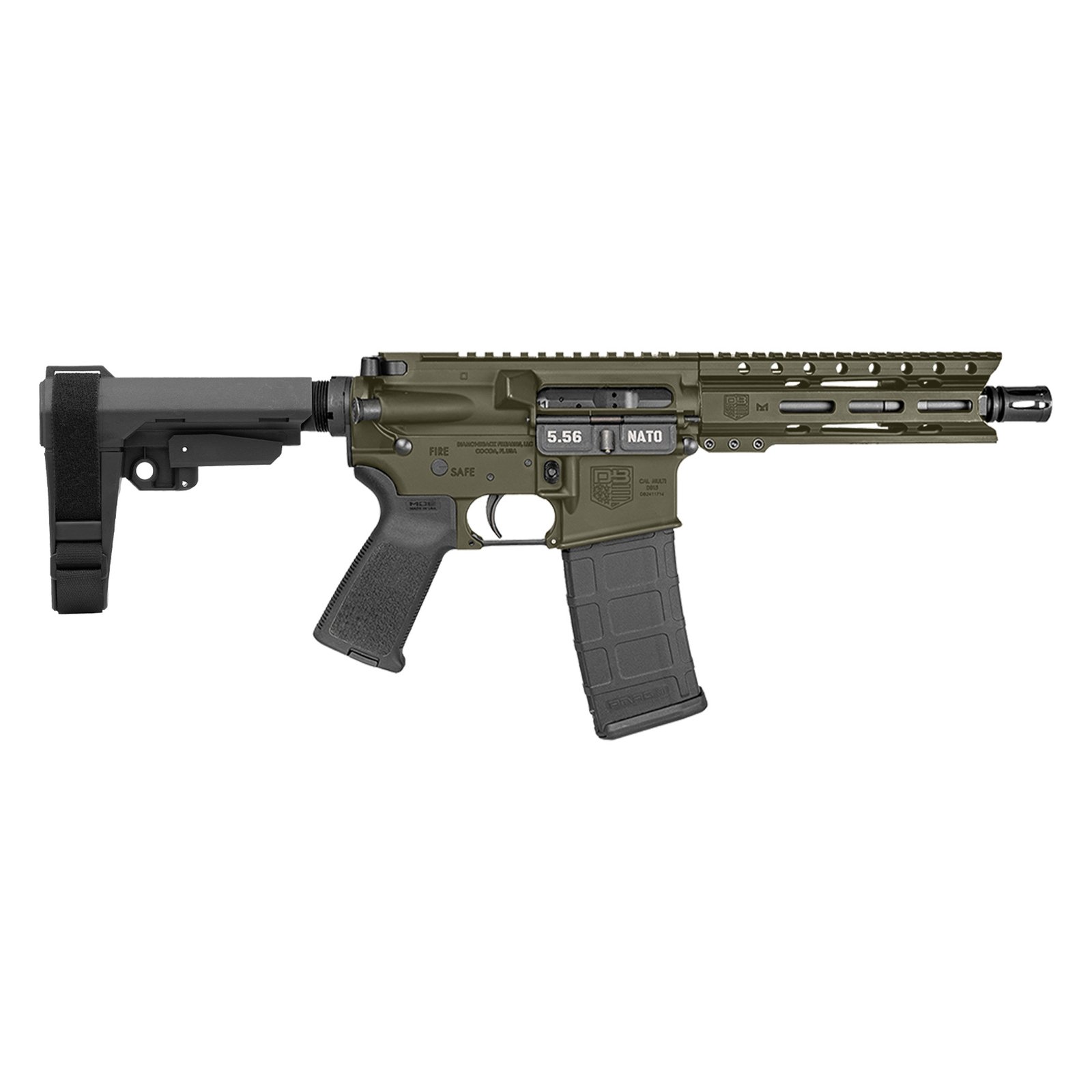 Diamondback Firearms DB-15 Pist 5.56mm ODG 7" SBA3