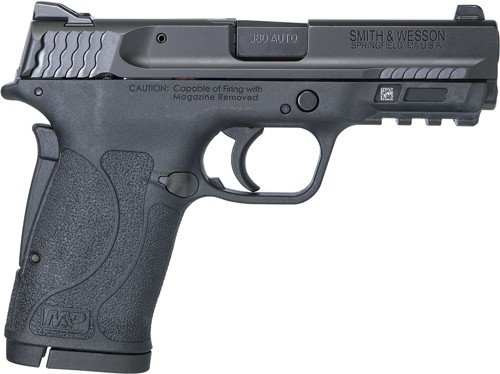 S&W Shield M2.0 M&P 380ACP Ez - Blackened SS/BLK No Thumb Saft - Image 2