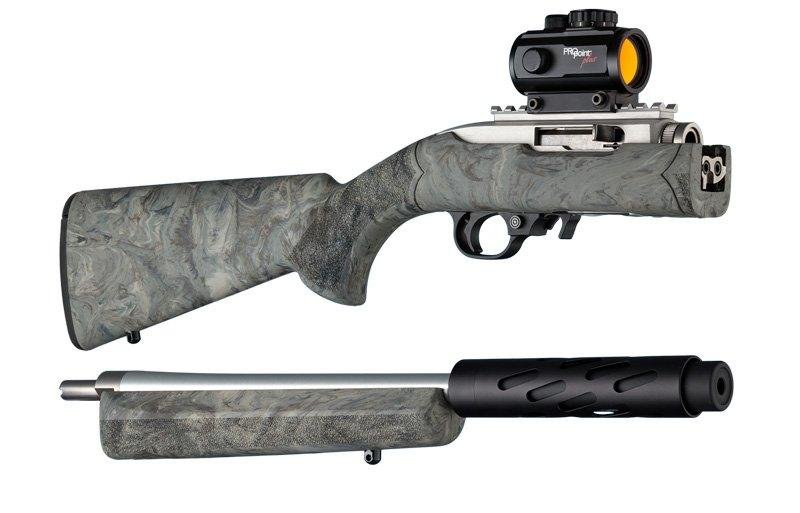 Hogue Ruger 10-22 Takedown Rub. OM Stock w/Standard Barrel Chan. Ghillie Green