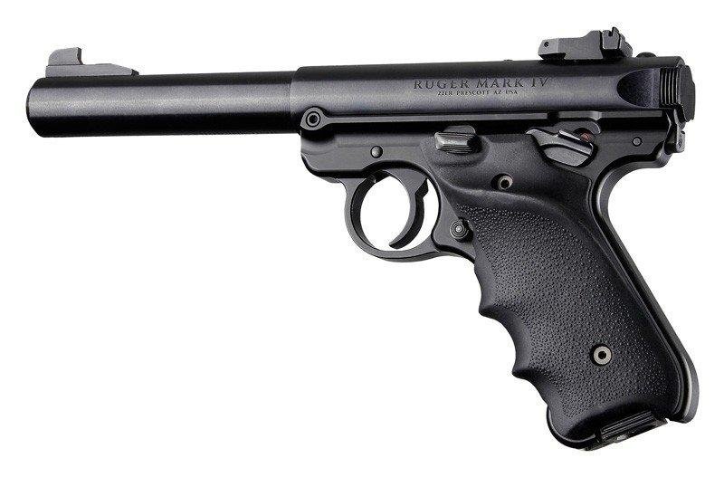 Hogue Ruger MKIV Rubber Grip with Finger Grooves and Right Hand Thumb Rest Black