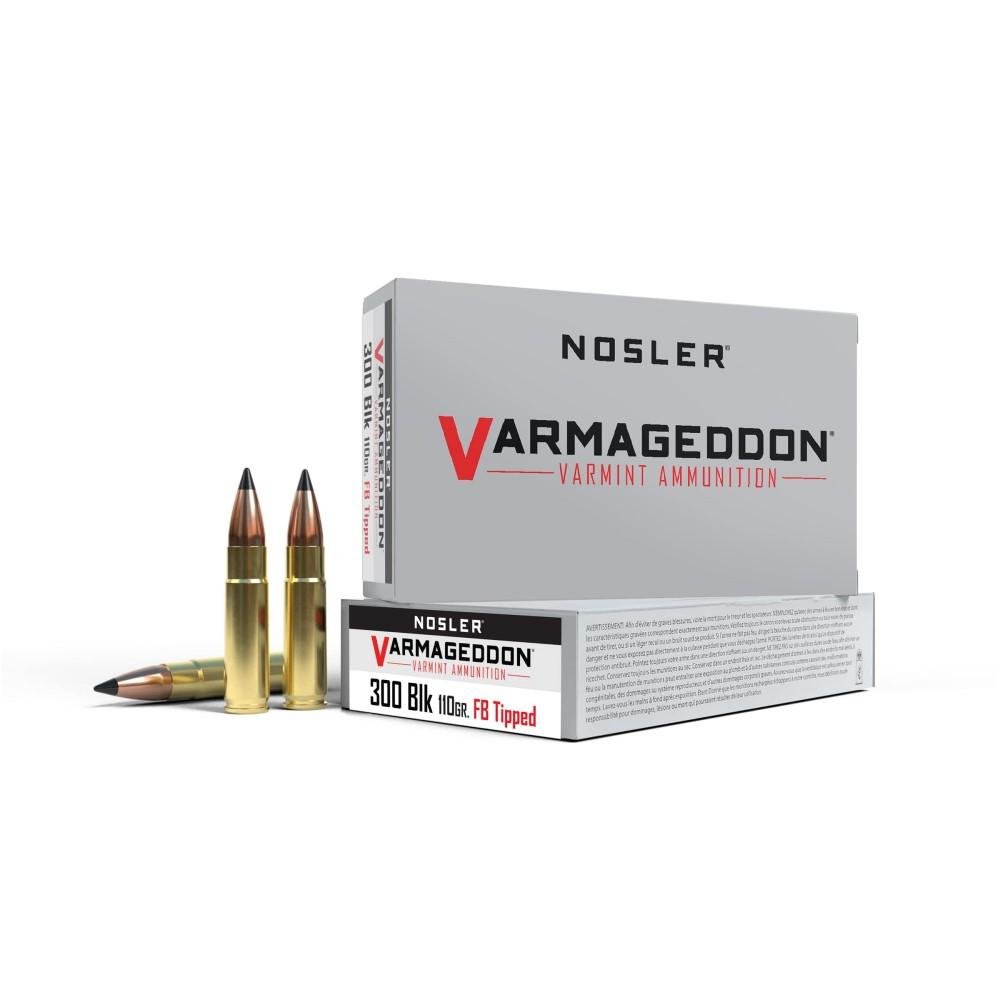 Nosler Varmegeddon Rifle Ammunition .300 AAC 110 gr BSB 2200 fps 20/ct