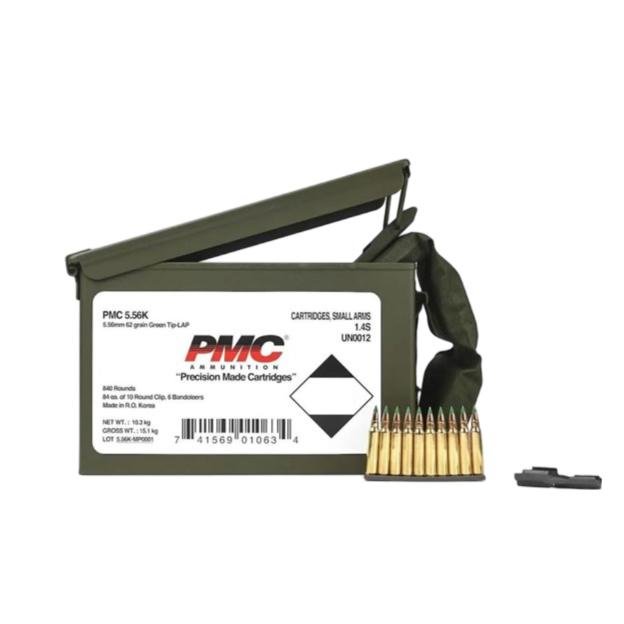 PMC Rifle Ammunition 5.56 NATO 62 gr Green Tip 2920 fps 1680/ct (2-840/ct)