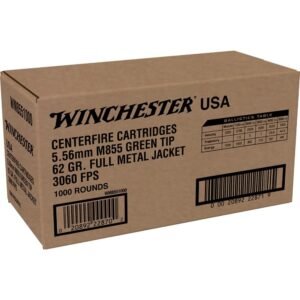 Winchester USA Lake City M855 Green Tip Rifle Ammunition 5.56X45 NATO 62 gr. FMJ 3060 fps 1000/ct (Bulk)