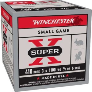 Winchester Super-X High-Brass Shotshells .410 ga 3" 3/4 oz 1100 fps #6 25/ct