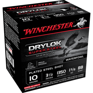 Winchester Super-X Drylok Super Steel Shotshells 10 ga 3-1/2" 1-5/8 oz 1350 fps #BB 25/ct