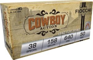 Fiocchi Cowboy Action Handgun Ammunition 38 Spl 158gr LFN 640 fps 50/ct