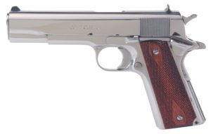 Colt Mfg O1070BSTS 1911 Government 45 ACP 7+1 5" Stainless National Match Barrel, Serrated Slide & Frame w/Beavertail, Redwood Grip