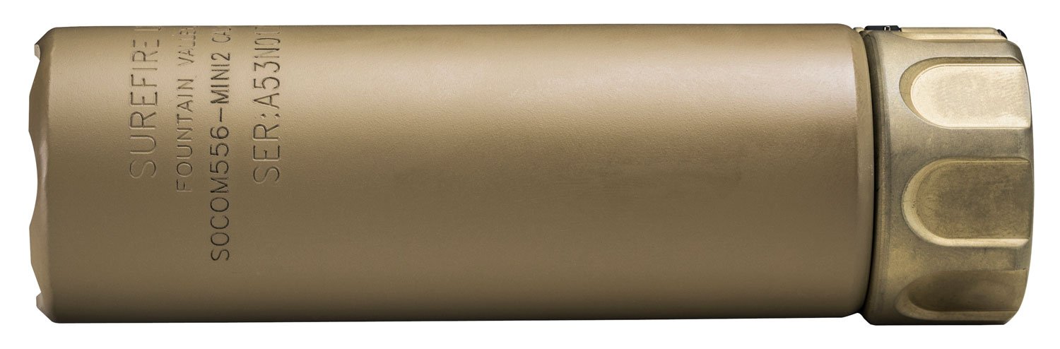 SureFire SOCOM556MINI2DE SOCOM556-MINI2 5.56x45mm NATO 1.50" Diameter Dark Earth Aluminum/Stainless Steel