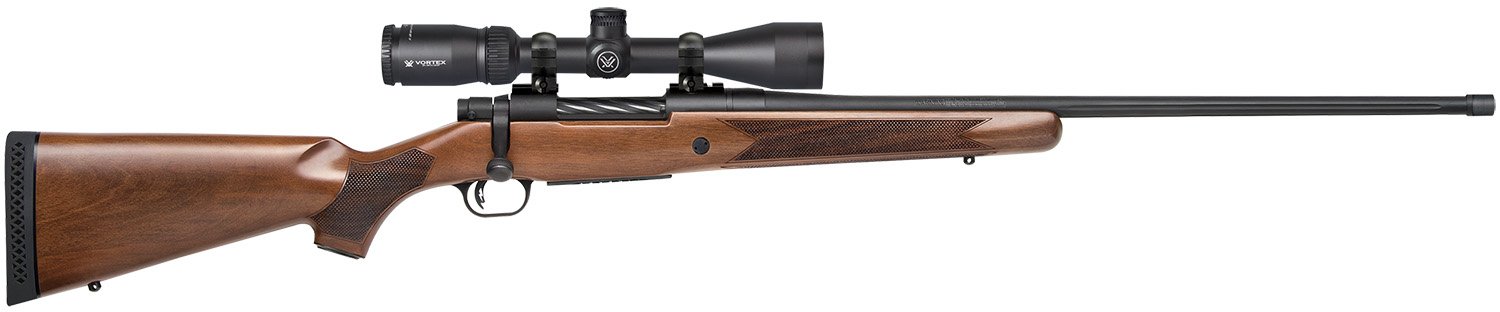 Mossberg 28127 Patriot 7mm Rem Mag Caliber with 3+1 Capacity, 24" Threaded/Fluted Barrel, Matte Blued Metal Finish & Walnut Stock Right Hand (Full Size) Includes Vortex Crossfire II 3-9x40mm Scope