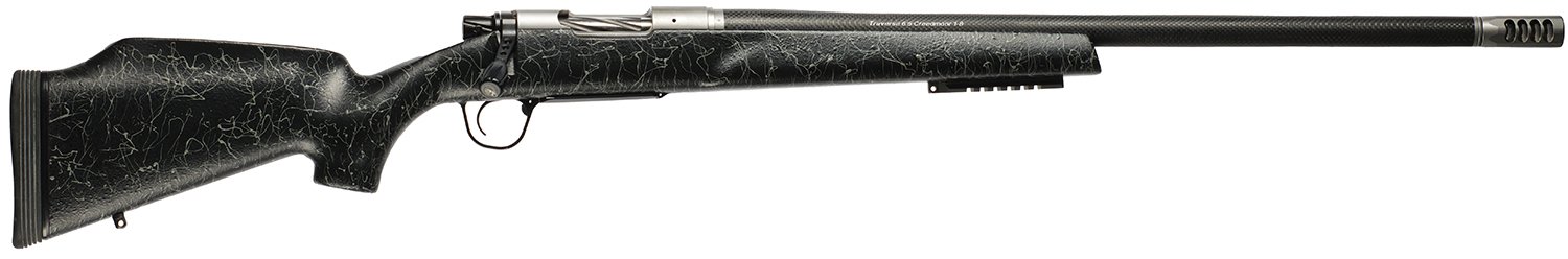 Christensen Arms 8011001700 Traverse 300 Win Mag 3+1 26" Threaded Barrel, Natural Stainless, Black with Gray Webbing Stock