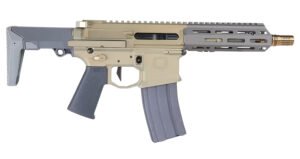 Q LLC HB300BLK7IN Honey Badger 300 Blackout 20+1 7" Picatinny Rail Receiver, Q-Sert Handguard System, Two Position PDW Stock, Magpul Grip