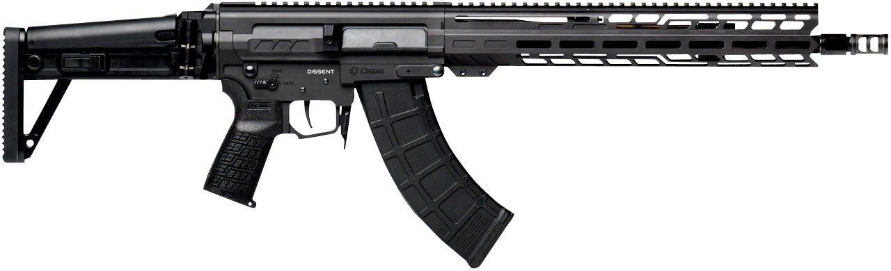 CMMG 86A7F0BAB Dissent MK47 7.62x39mm 30+1 (2) 14.30" P&W, Black Armor, Side Charging Handle Rec, 13.50" M-Lok Handguard, Side Folding Stock, Zeroed Grip, SVD Brake, 60/90 Ambi Safety, Adj. Gas Block