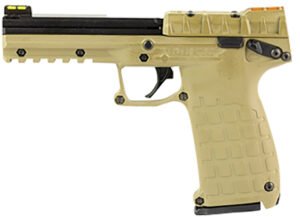 Kel-Tec PMR30TAN10 PMR30 22 WMR 10+1 4.30" Black Fluted Steel Barrel, Black/Tan Serrated Slide, Tan Polymer Frame w/Picatinny Rail, Tan Textured Polymer Grip