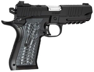 Kimber Mfg.,inc 3100017 KDS9C 9mm 10+1 4.09" KimPro Black Front and Rear Serrations Stainless Steel Slide Black Gray and Black Crosshatch Cut G-10 Grip