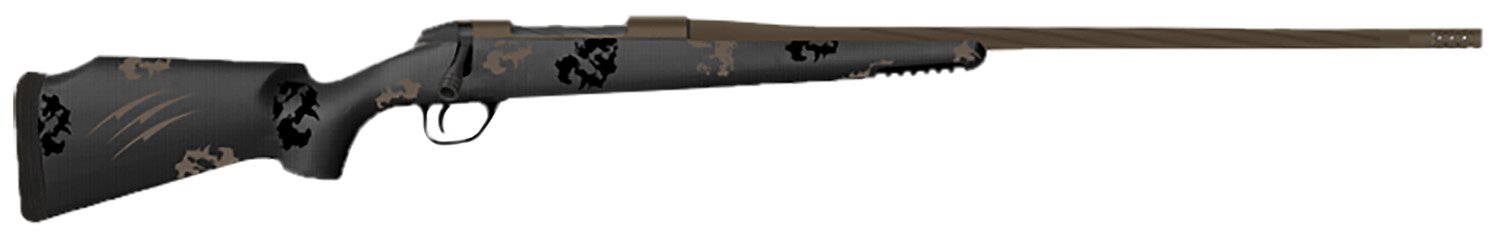 Fierce Firearms TWTROG300WIN22BT Twisted TI Rogue 300 Win 22" Black Cerakote Steel Threaded Barrel, Black Cerakote Drilled & Tapped Titanium Receiver, LR Negative Comb Trophy Camo Carbon Fiber Stock