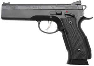 Cz Custom Shop 96336 A01-LD 9mm Luger 19+1 5" Match Grade Bull Barrel, Black Optic Cut/Serrated Steel Slide, Black Polycoat Steel Frame w/Beavertail, Black G10 Grip, Long Dustcover